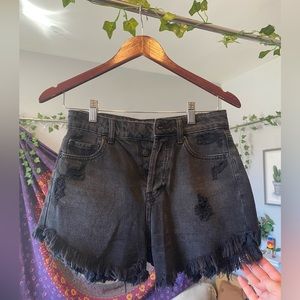 Wild Fable black fray high waisted shorts- size 0